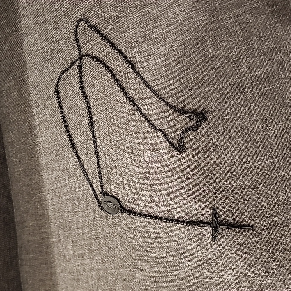 Inri Black Matte Rosary